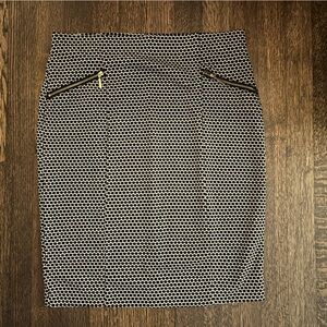 Alfani Black and White Pencil Skirt Knee-Length Work